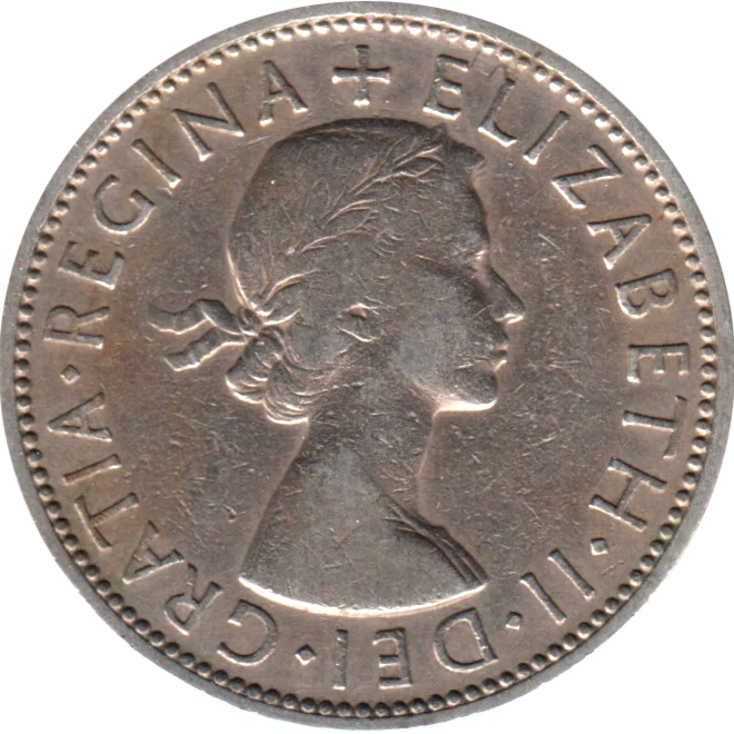 2 shillings, 1957 Obverse