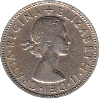 Preview 2 shillings, 1957 obverse