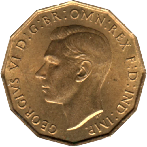 3 pence, 1940 Obverse