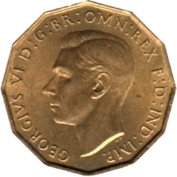Preview 3 pence, 1940 obverse