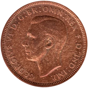 Preview ½ penny, 1938 obverse