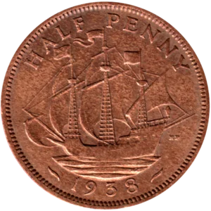 Preview ½ penny, 1938 reverse