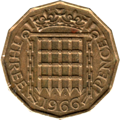 3 pence, 1966 Reverse