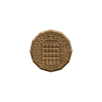 Preview 3 pence, 1966 reverse