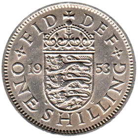 Preview 1 shilling, 1953 reverse