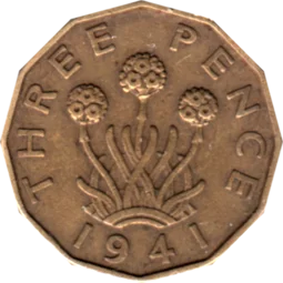 Preview 3 pence, 1941 reverse