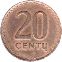 Preview 20 centas, 1991 reverse