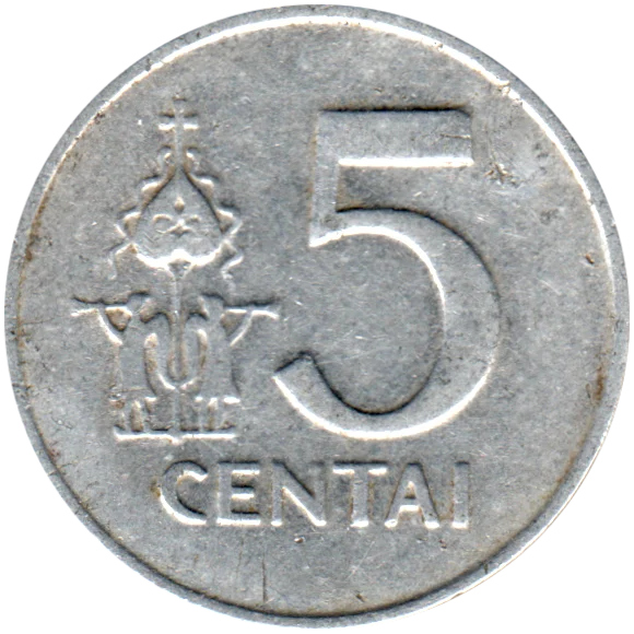 5 centas, 1991 Reverse