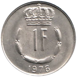 Preview 1 Franc, 1976 reverse
