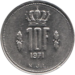 Preview 10 Francs, 1971 reverse