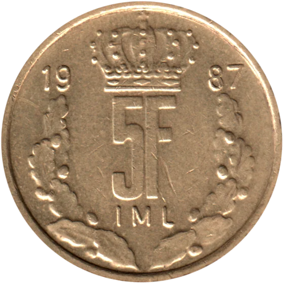 5 Francs, 1987 Reverse