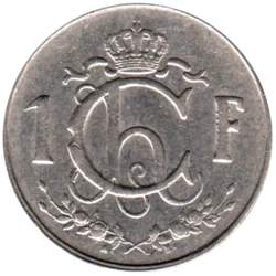 Preview 1 Franc, 1960 reverse