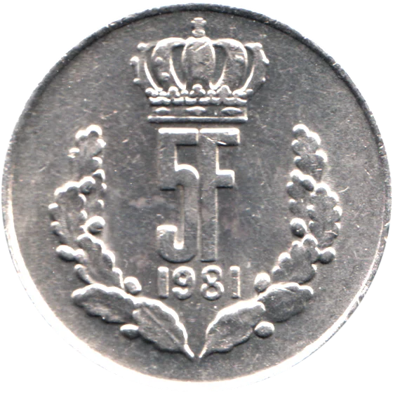 5 Francs, 1981 Reverse