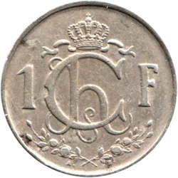 Preview 1 Franc, 1952 reverse