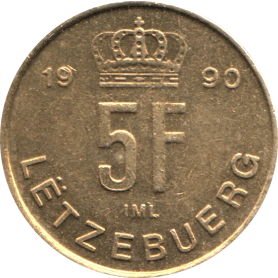 5 Francs, 1990 Reverse