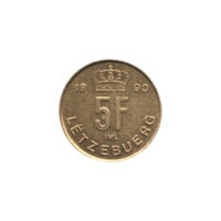Preview 5 Francs, 1990 reverse