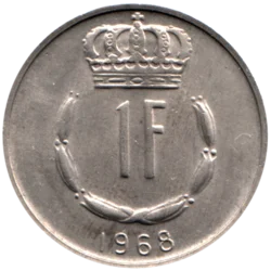Preview 1 Franc, 1968 reverse