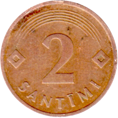2 santimi, 1992 Reverse