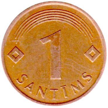 1 santims, 1997 Reverse