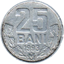 Preview 25 bani, 1993 reverse