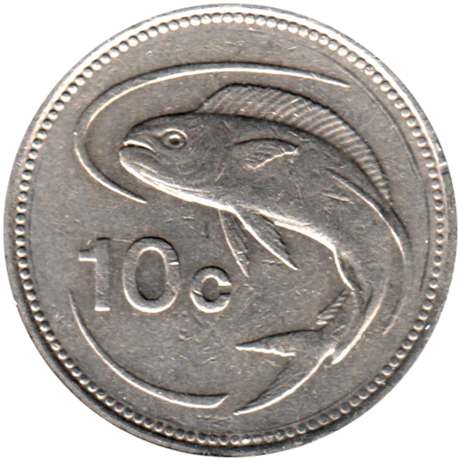 10 cents, 1991 Reverse
