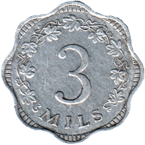 3 mils, 1972 Reverse