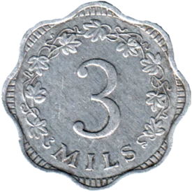 Preview 3 mils, 1972 reverse