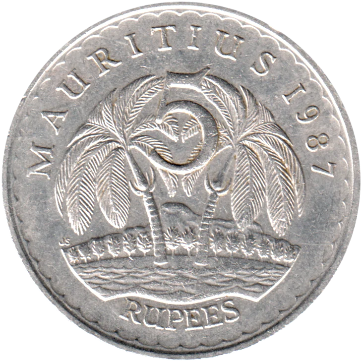 5 Rupees, 1987 Reverse