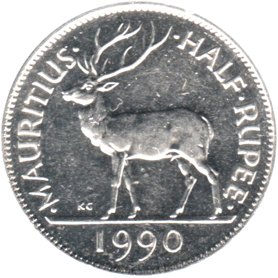 ½ Rupee, 1990 Reverse