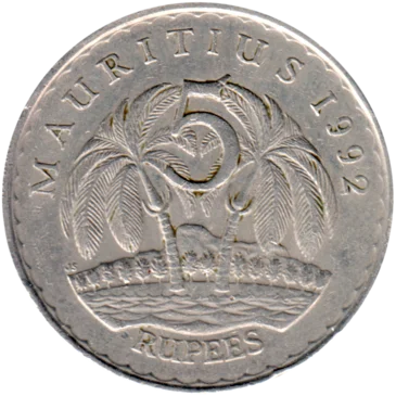 Preview 5 Rupees, 1992 reverse
