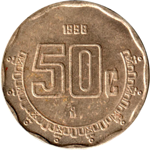 50 centavos, 1998 Reverse