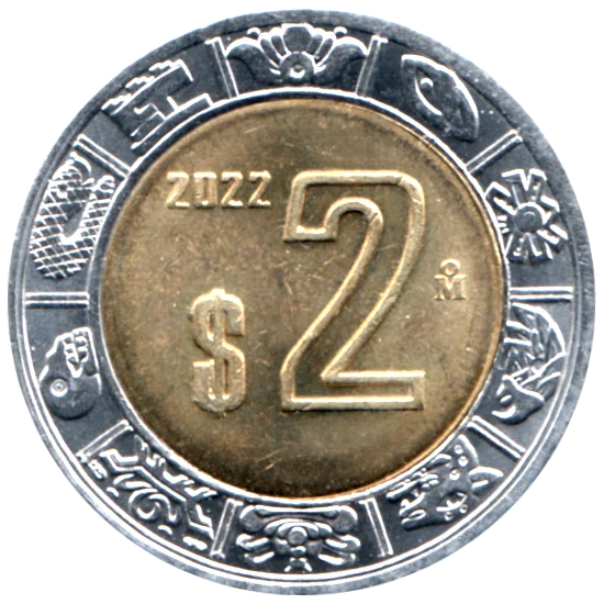 2 Pesos, 2022 Reverse