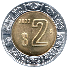 Preview 2 Pesos, 2022 reverse