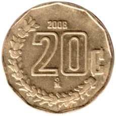Preview 20 centavos, 2008 reverse