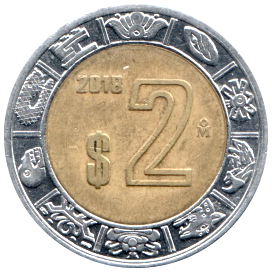 2 Pesos, 2018 Reverse