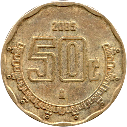 50 centavos, 2005 Reverse