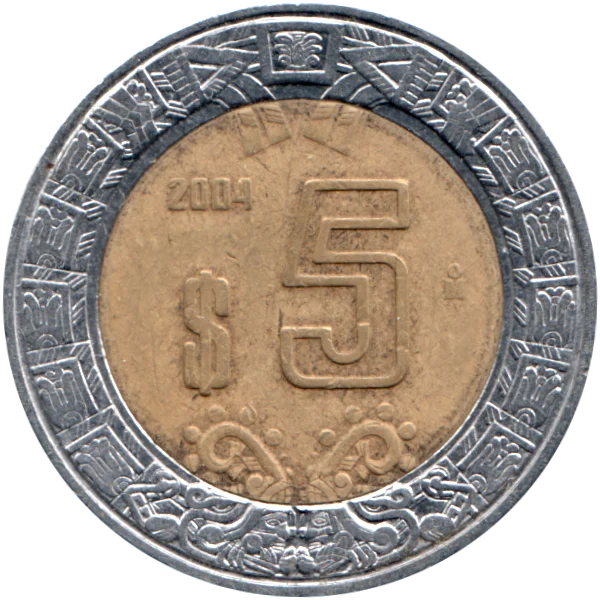 5 Pesos, 2004 Reverse