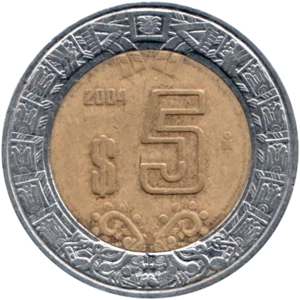 Preview 5 Pesos, 2004 reverse