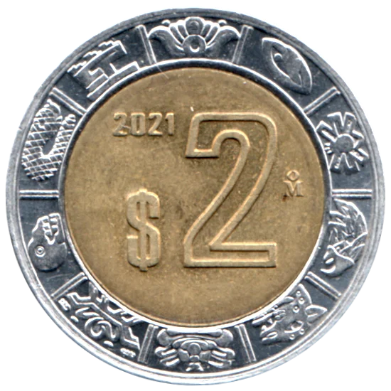 2 Pesos, 2021 Reverse