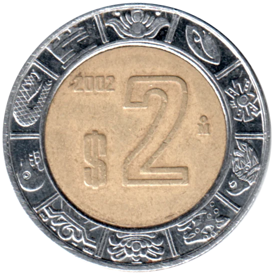 2 Pesos, 2002 Reverse