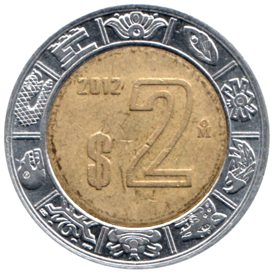 2 Pesos, 2012 Reverse