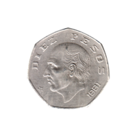 Preview 10 Pesos, 1981 reverse