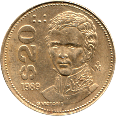 20 Pesos, 1989 Reverse