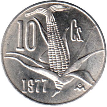 10 centavos, 1977 Reverse