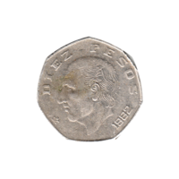 Preview 10 Pesos, 1982 reverse