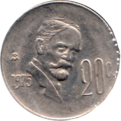 20 centavos, 1975 Reverse