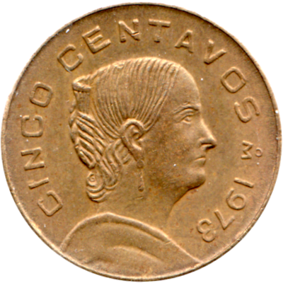 5 centavos, 1973 Reverse