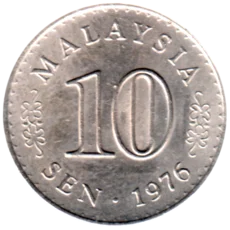 Preview 10 sen, 1976 reverse