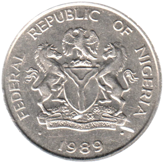 10 kobo, 1989 Obverse