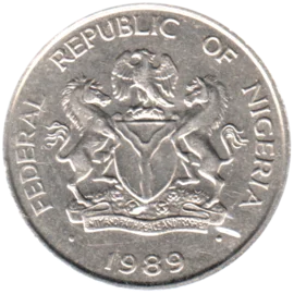 Preview 10 kobo, 1989 obverse